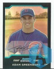 Adam Greenberg 2004 Bowman Chrome REFRACTOR SP RC #180 CHICAGO CUBS